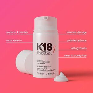K18 Leave-In Molecular Hair Mask, Repairs Dry or Damaged Hair, 1.7 Fl Oz - NEW